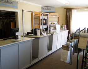 front lobby at Broadway Cleaners, Redwood City, CA